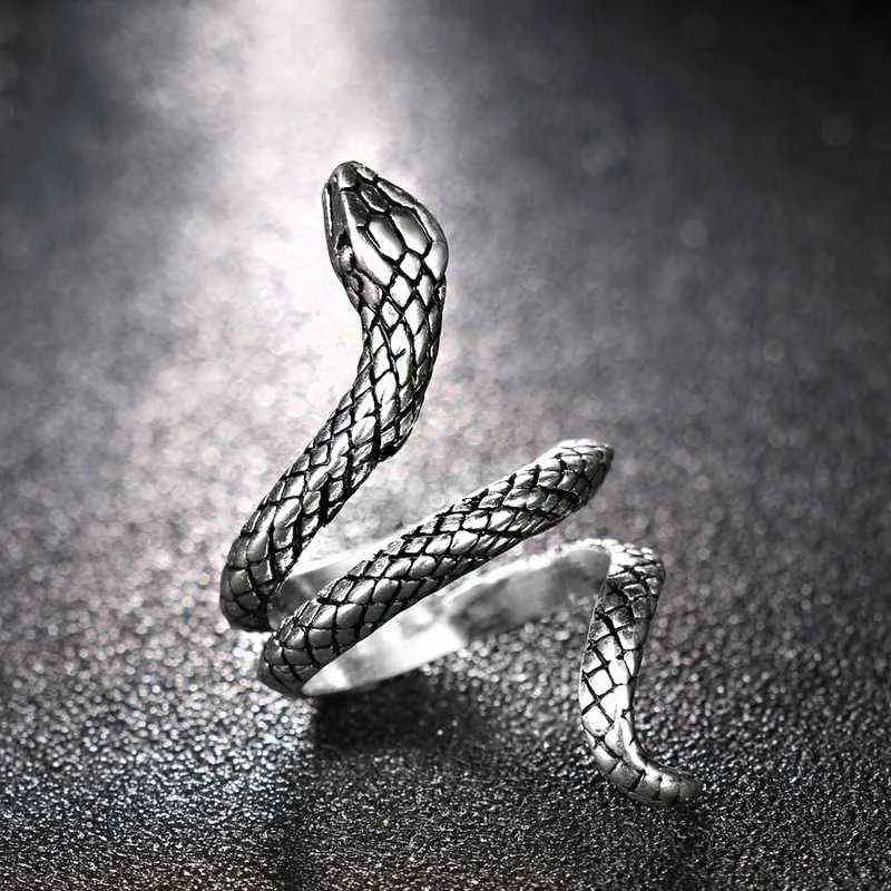 5 Style Fashion Open Ring Vintage Punk Unisex Antique Snake Ring Jewelry Punk Rings for Women Men Alloy Party Jewelry Gifts G1125