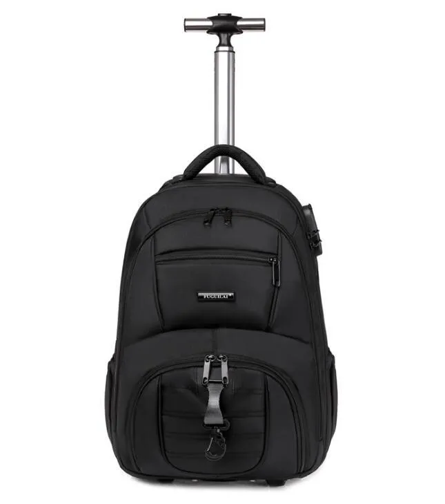 Schooltassen 18 inch Travel Trolley Bag Mannen Rolling Backpack Wheeled with Wheels Bagage voor Tieners