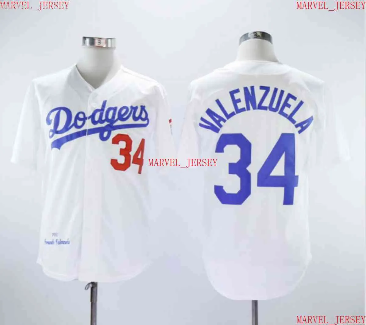Män kvinnor ungdom Fernando Valenzuela basebolltröjor syade anpassa valfritt namn nummer jersey xs-5xl
