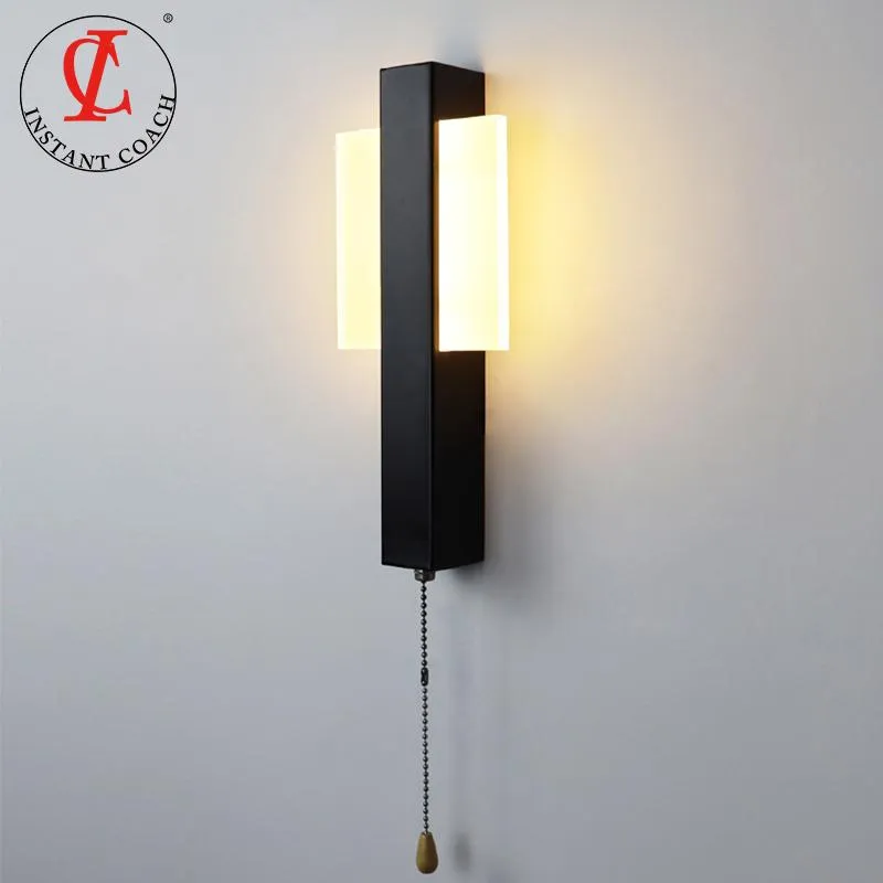 Modern Bedside Wall Lights Modern Lights 6W With Switch Led Lamps Black Livingroom Indoor ...