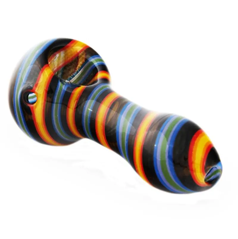 Senaste Cool Färgglada Swirly Pyrex Tjockt Glas Rökning Tube Handpipe Portable Handgjorda Dry Herb Tobak Olje Rigar Filter Bong Handrör DHL Gratis