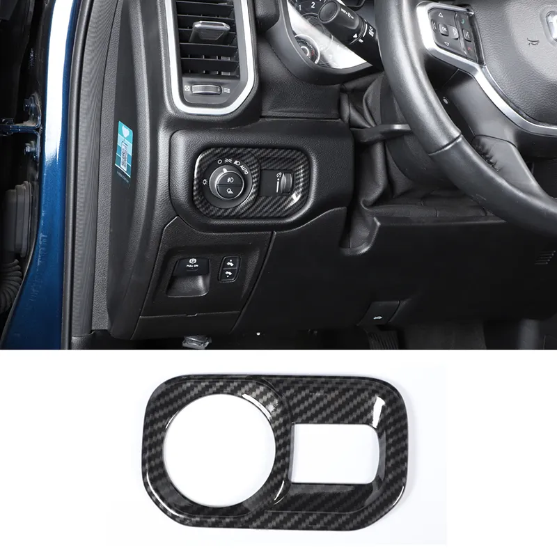 Coperchio decorativo per interruttore faro auto per Dodge RAM 1500 18-20 in fibra di carbonio