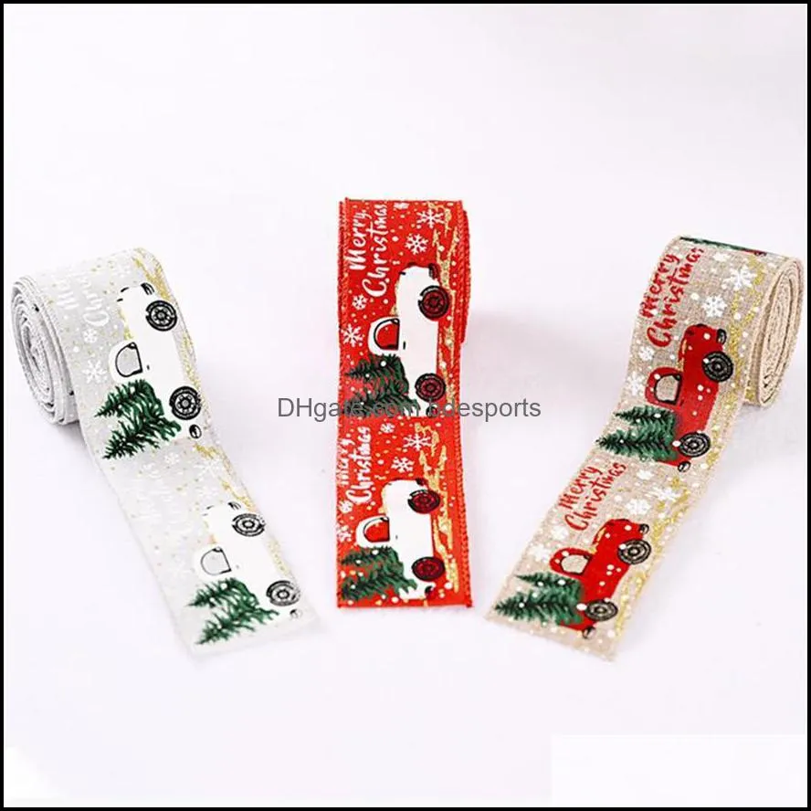 Cartoon Print Merry Christmas Ribbon Xmas Tree Decorations el Home Decor a30