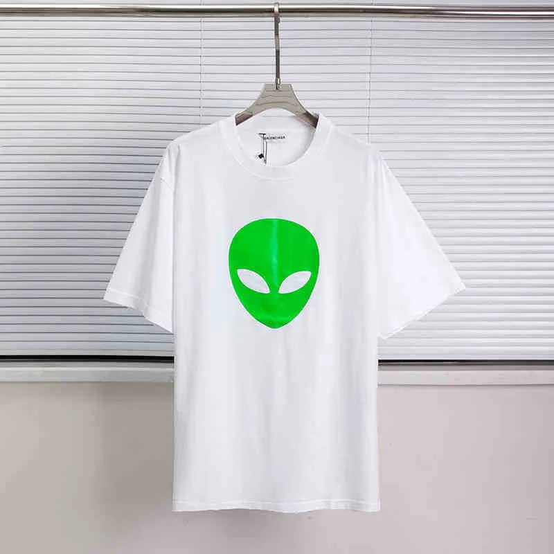 送料無料hihip Balencaigass Tシャツメンズ ファッションパーカースウェットスウェットバージョントップバージョンパリ22ss人気のエイリアン蛍光印刷メンズとレディース 公式ストア アパレル メンズ服 Camersa Com