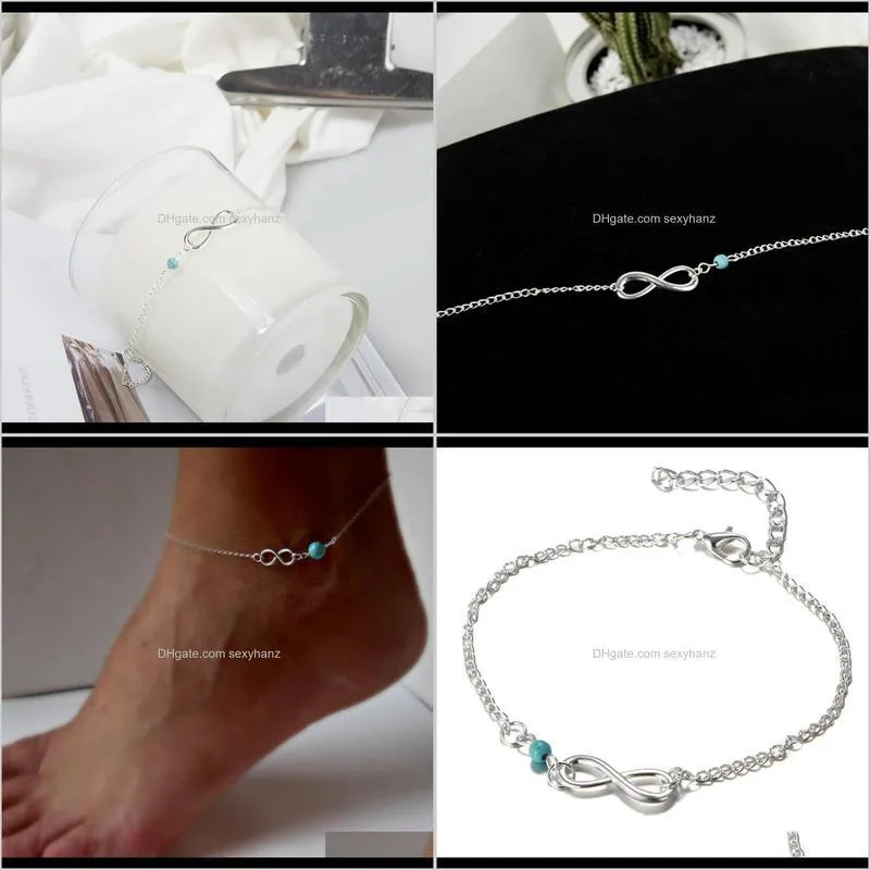 fashion summer versatile good luck 8 words infinite simple beaded seaside beach anklet