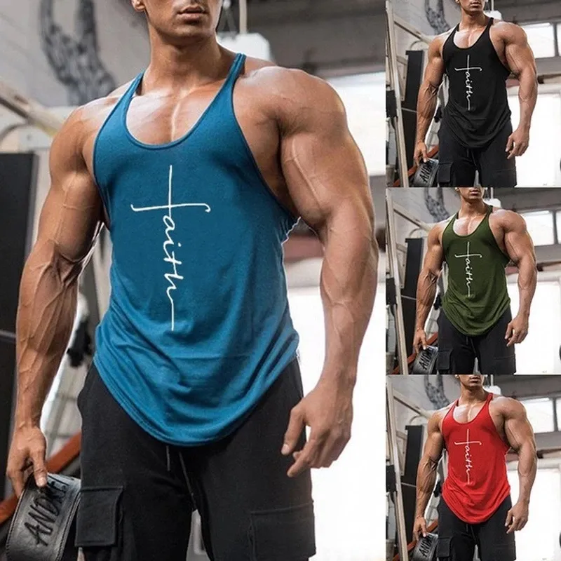 Men's T-Shirts Gym Tank Top Men Clothing Mens Bodybuilding Tanks Tops Summer for Male Slveless Vest Shirts Plus Size