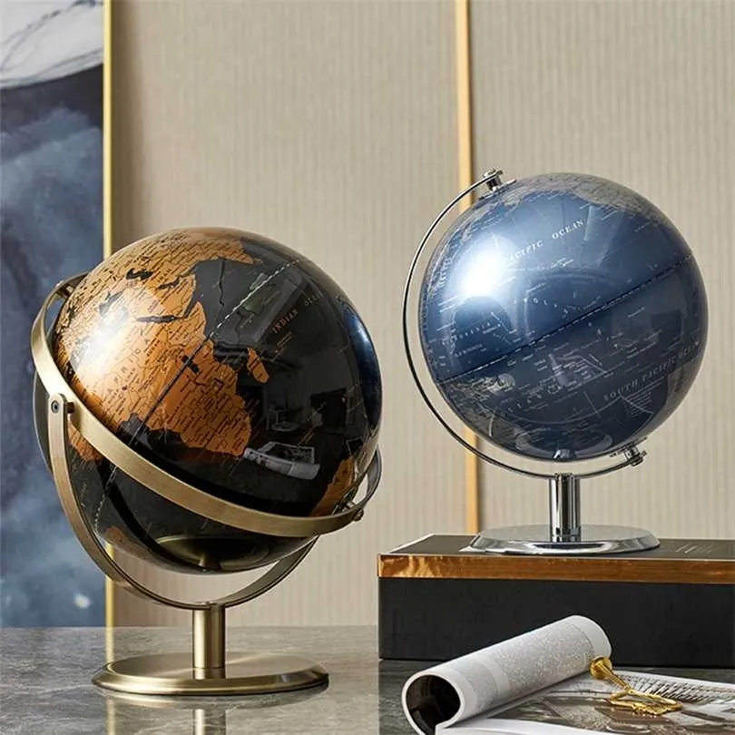 Retro World Globe Dekoration Terrestrial karta Modernt heminredning Geografi Utbildning Office Desk Tillbehör 211101