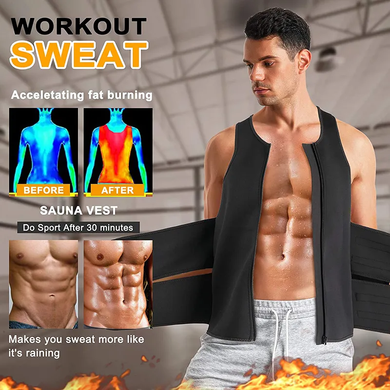 Neoprene Waist Trainer Vest For Men Double Tummy Control Trimmer