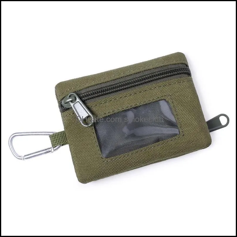 Outdoor Bags Square-shaped Zipper Waist Bag With D-Buckle Card Parts Package, Portable Key Case Multifunctional