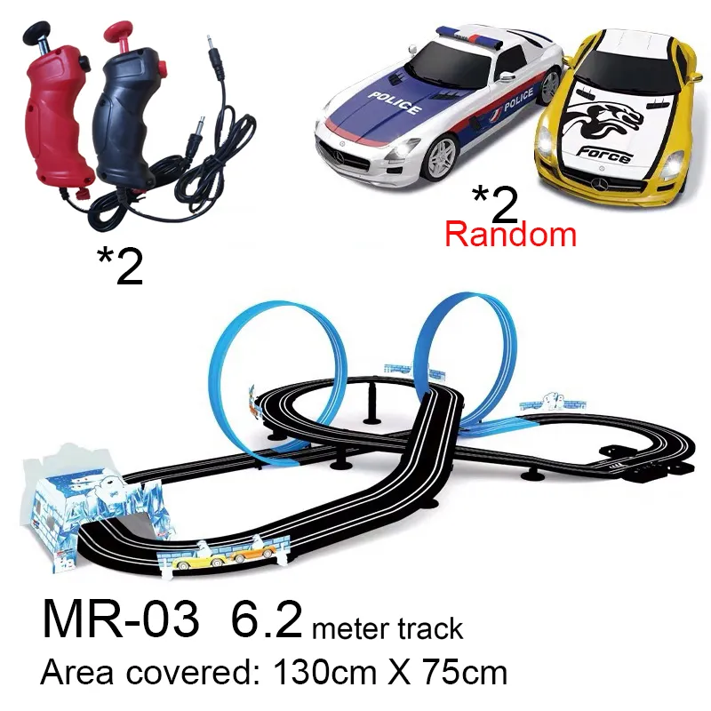 Jouet de piste de course pour enfants, 1:64, voiture électrique, ensemble  de jouets, piste de course, télécommande double, fente de voiture - jouets  de véhicule