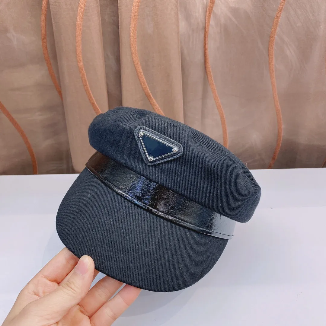 2021 Designer High Quality Flat Top NAVY Hat Women Korean Fashion Net Red Same Style Sun Shading Cap In Spring and Summer