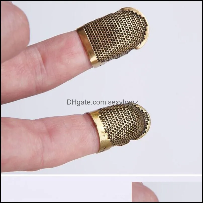 Sewing Notions & Tools Home Gold Finger Protector Needle Thimble Antique Ring Handworking Metal Stitching DIY Crafts Accessories
