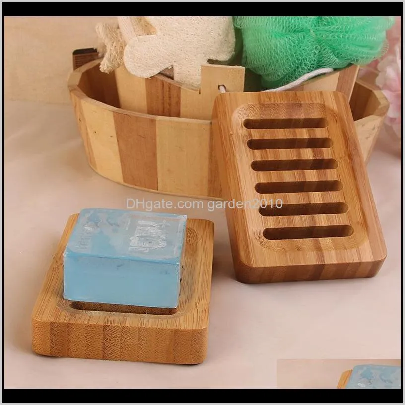 natural bamboo soap dishes tray holder storage soap rack plate box container portable bathroom soap dish storage box wb3194