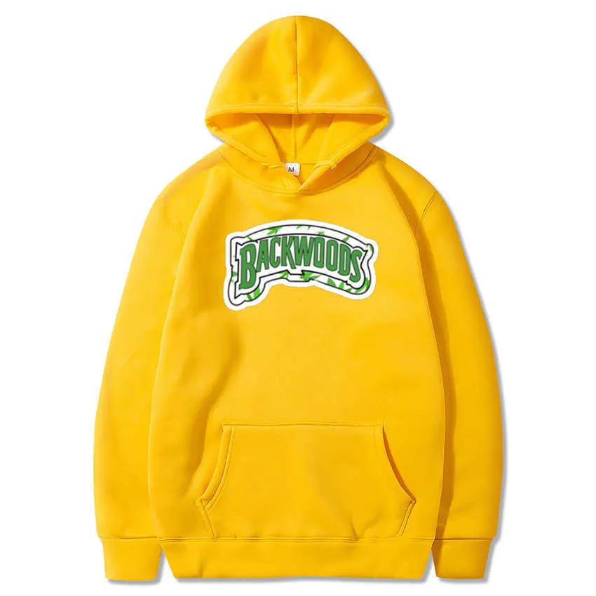 Men s Sportswear Backwoods Print Pullover Hoodie Hip Hop Tracksuit Sweatshirt H0831