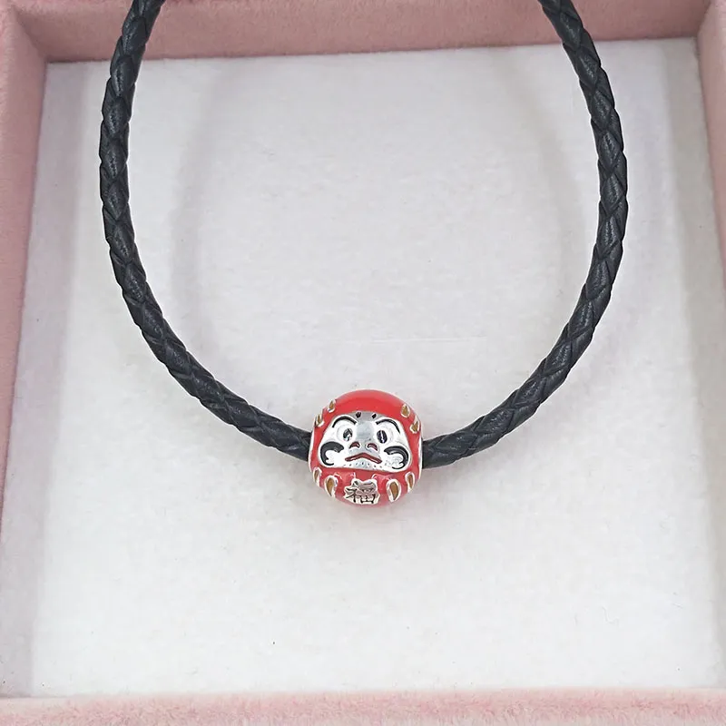 925 Silber Muttertagsgeschenke Schmuckherstellungsset Pandora Red Bodhidharma Charms Geburtstag Freundschaftsarmbänder für Studentinnen Perlenkette beste Freundin 798920C01