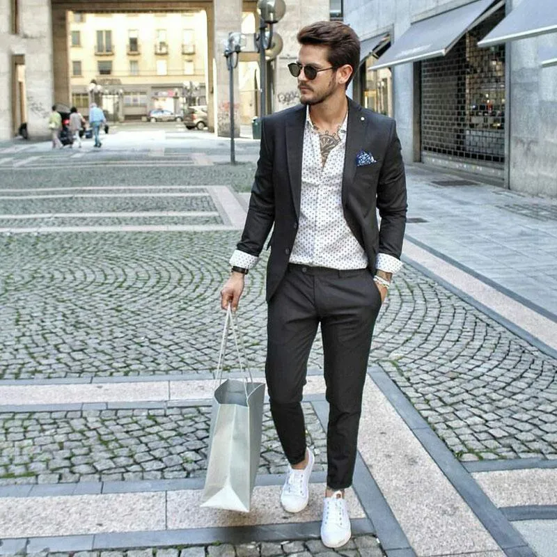 Grey casual sales suit