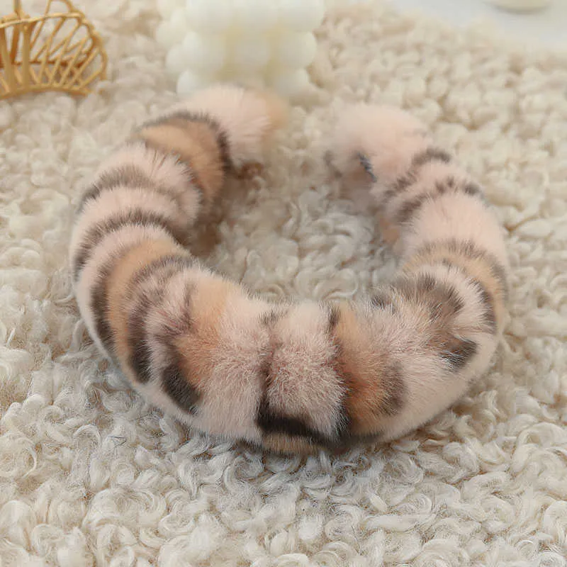 Natural Rabbit Fur Headband Fashion Soft Warm Women Cute Colorful Hair Real Fur Head Hoop Bands Accessories Female Headdress X0722306M