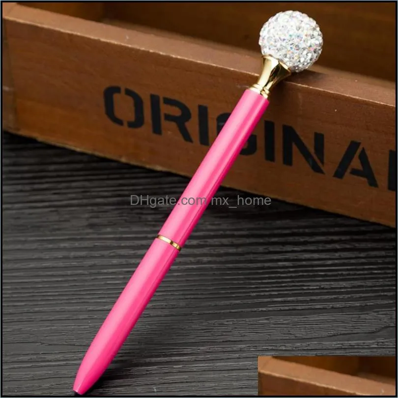 Big crystal diamond ball Ballpoint Pens School Office Supplies Signature Metal Pen Student Gift 20 colors can customize your logo