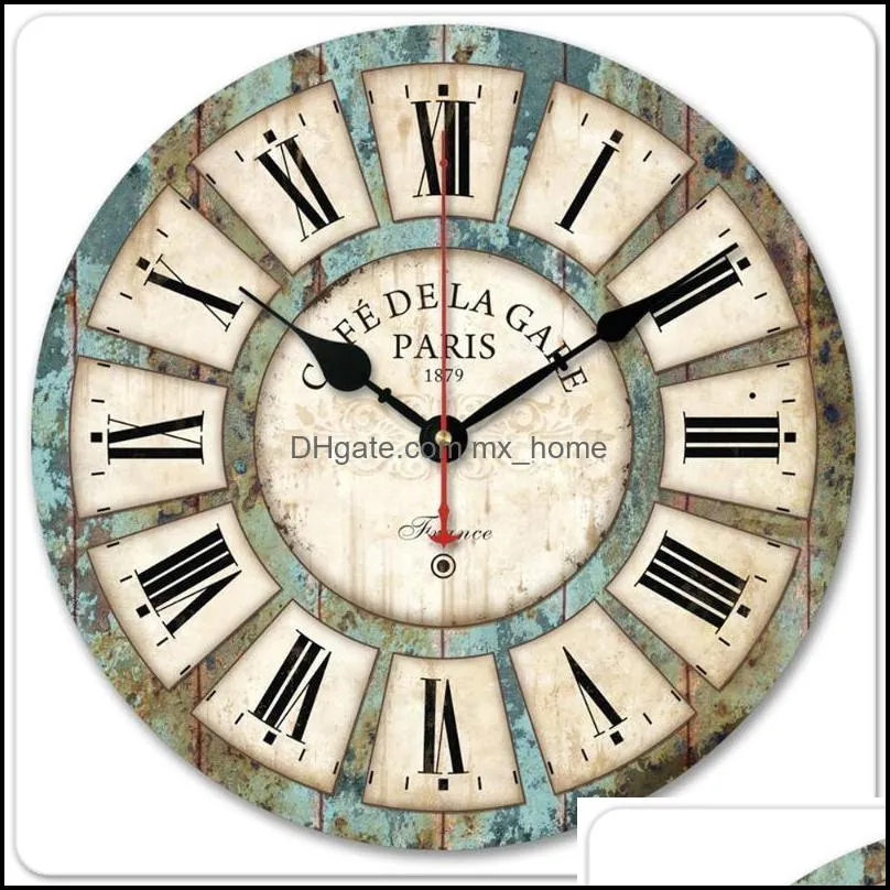 Wall Clocks Home Decor European Style Creative Wooden Clock Cartoon American Vintage Silent Modern