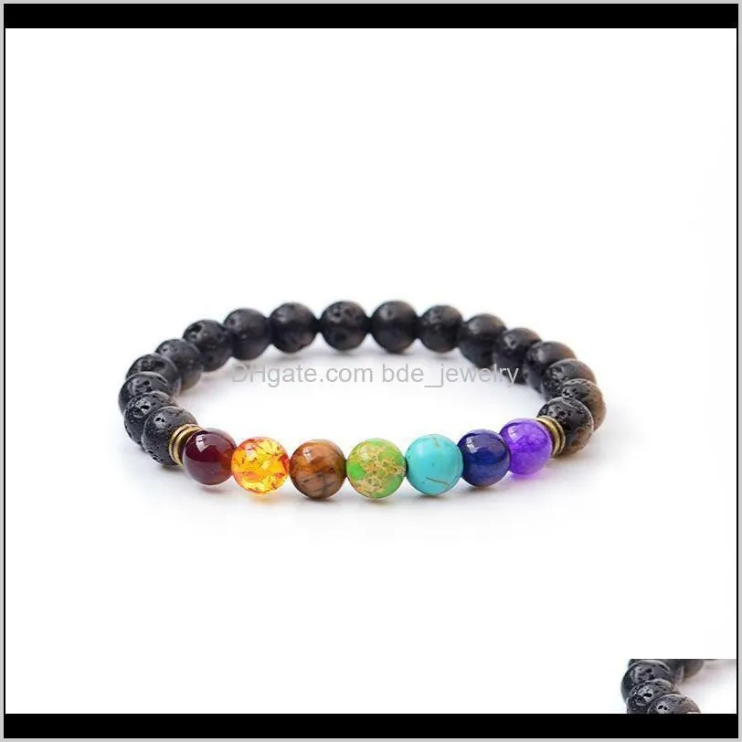 hot lava rock beaded bracelets for women fashion natural stone charm jewelry punk 7 color stone cuffs bangles turquoise bracelet