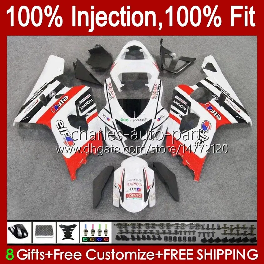 Body Injection Flush для Suzuki GSXR-750 GSXR 750CC 600CC 750 600 CC 2004 2005 43NO.63 GSXR600 GSXR750 K4 04 05 GSXR-600 GSX-R750 2004-2005 OEM обтекатель набор белый красный BLK