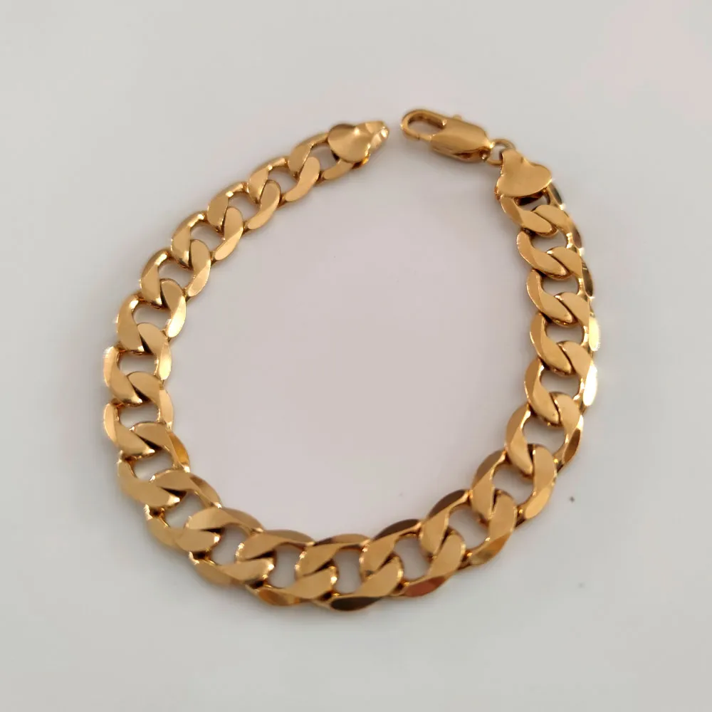 ANTI-TARNISH SOLID 14K GOLD FINISH HEAVY MIAMI CUBAN TIGHT LINK CHAIN 13MM 20
