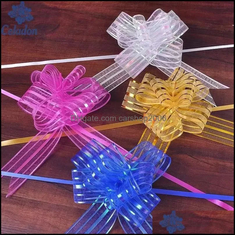 Christmas Decorations Festive & Party Supplies Home Garden 5Pcs/Lot High Quality Diy Yarn Pl Bow Tie 11 Color Can Choose For Wrap Tree Decor