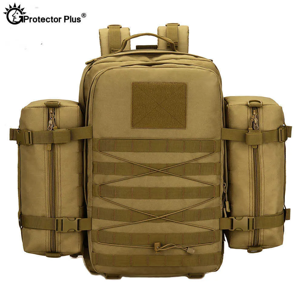 PROTECTOR PLUS 45L Tactique Militaire Sac À Dos En Plein Air Étanche Molle Sac À Dos Voyage Randonnée Camping Escalade Sport Grand Sac Q0721