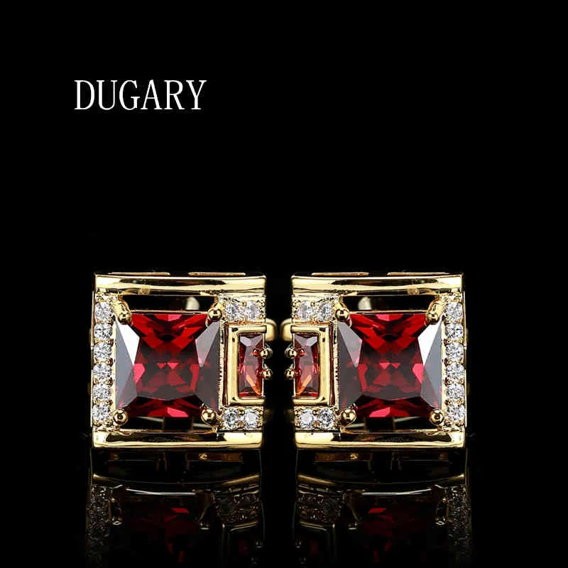 Camisa de luxo DUGARY para homens botões de punho de marca gemelos cristal de alta qualidade casamento abotoaduras jóias