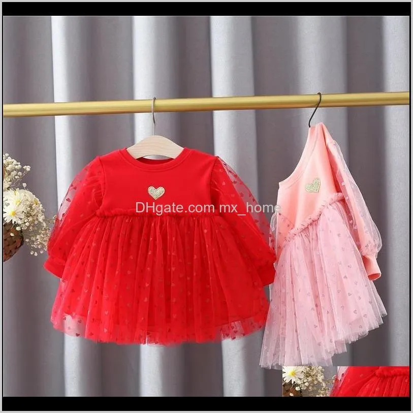 2021 new spring newborn girl`s one year birthday for baby girls clothes princess love party tutu es m9ri