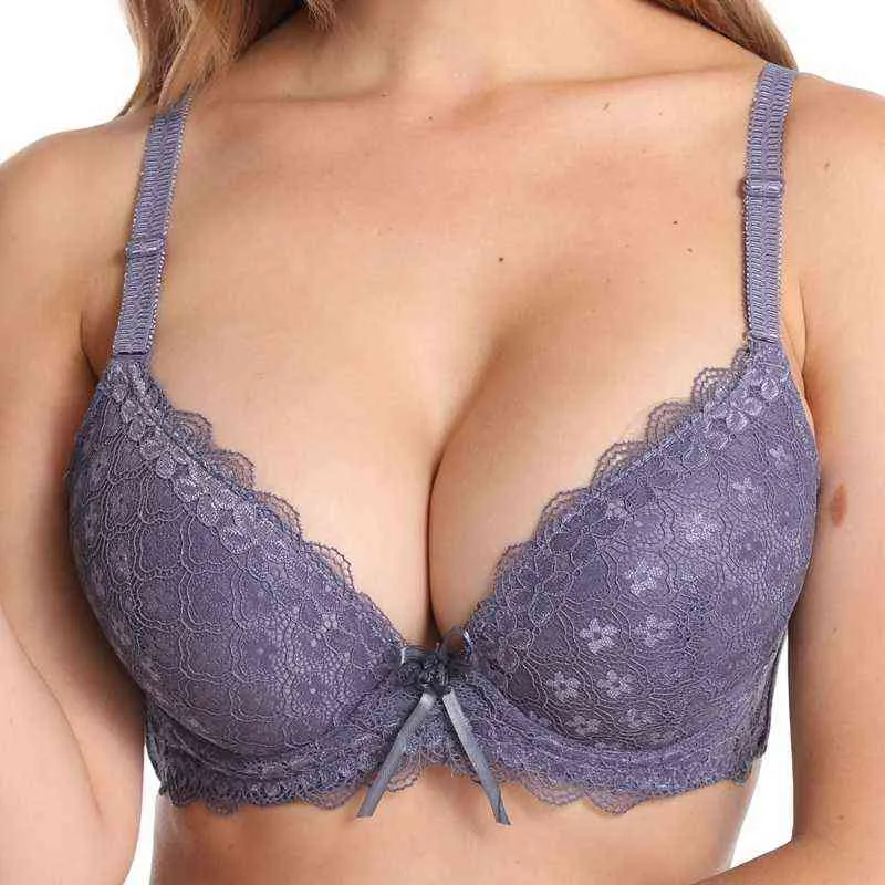 Beauwear 38C-44D Female 1/2 cup plunge bras no-padding sexy invisble  strapless bras for