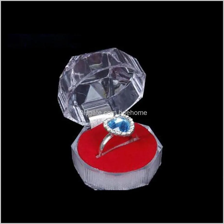 jewelry package boxes ring holder earring display box acrylic transparent wedding packaging storage box cases ship