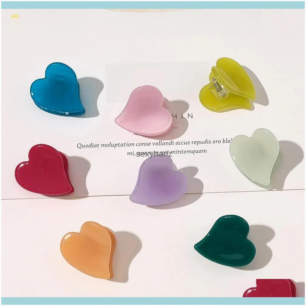 Heart-Shaped Women Hair Accessories Girl Candy Color Claws Female Hair Crab Ladies Ponytail Hair Holder