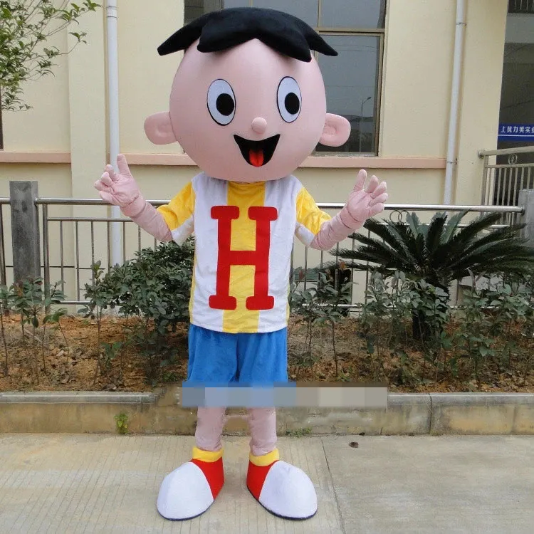 Performance 'H' Boy Mascot Costumes Christmas Fancy Party Dress Cartoon Character Outfit Suit Adults Size Carnival Easter Advertising Theme Clothing