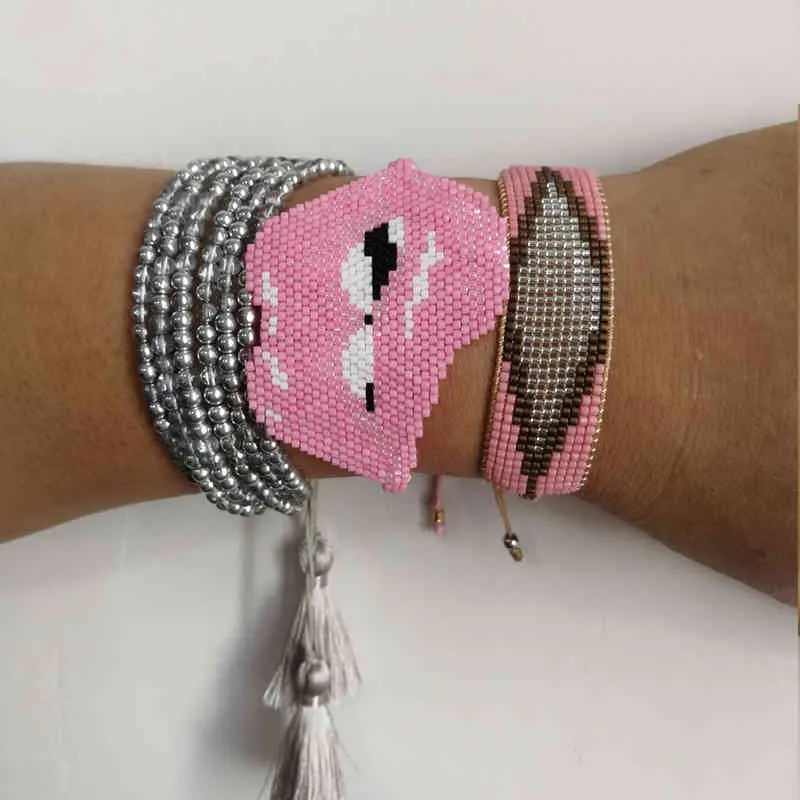 Shinus Boho Turkishのための女性宮真樹ピンクリップブレスレット邪眼のジュエリー男性Bileklik Pulseras Mujerドロップ