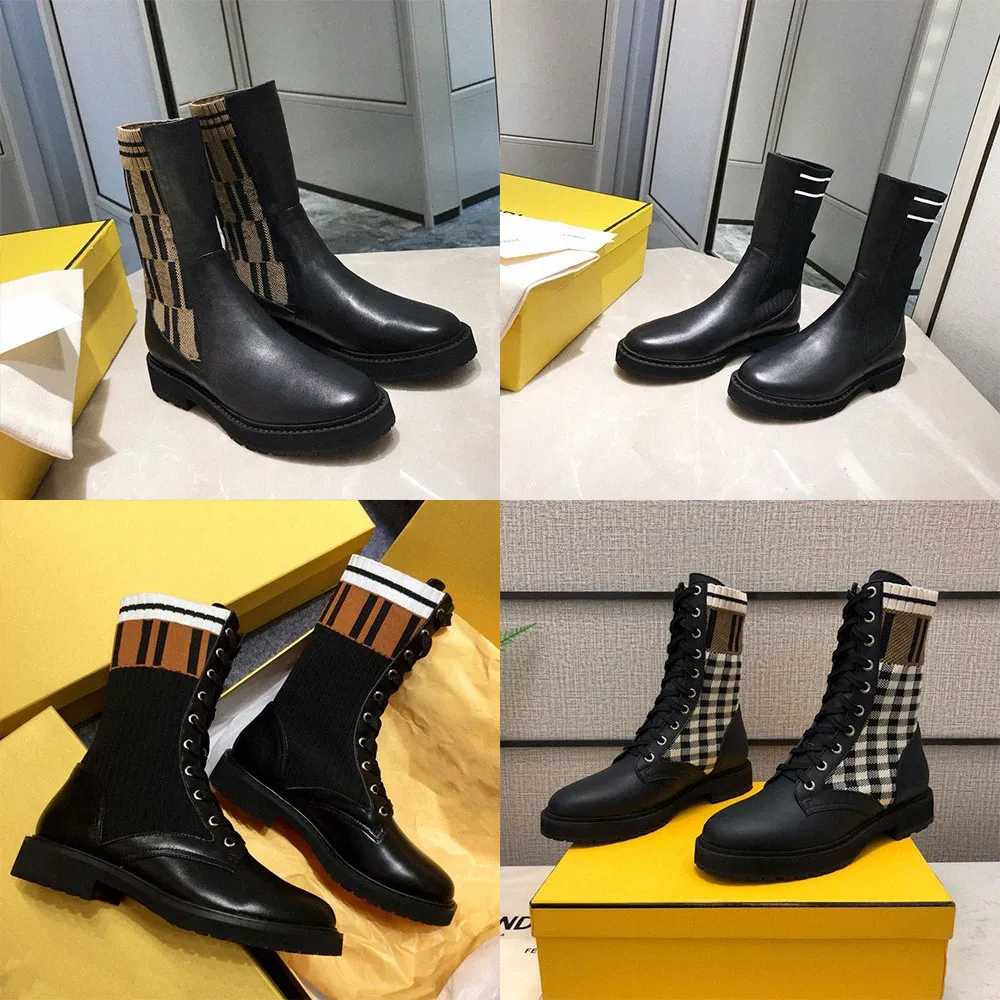 UXURY Marka Designer Skórzany Platforma Kobiet Buty Martin Desert Boot Flamingi Miłość Strzałka Medal 100% Prawdziwe Skóry Grube Zimowe Projektanci Buty z Box Z23J #