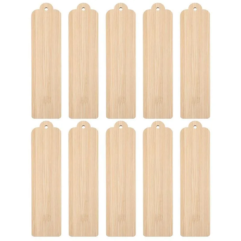 Bookmark 10pcs Wood Blank Bookmarks Unfinished Tags Creative Wooden Craft DIY Carving Graffiti