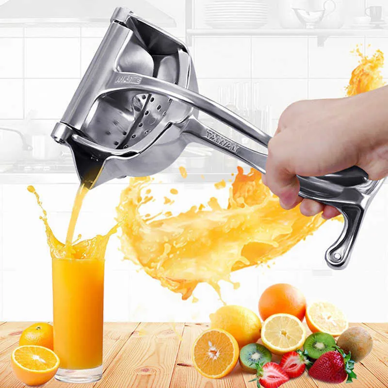 Aluminium handmatige juicer Granaatappel Juice Citroen Squeezer Druksuiker voor keukenaccessoires Fruithulpmiddelen 210628