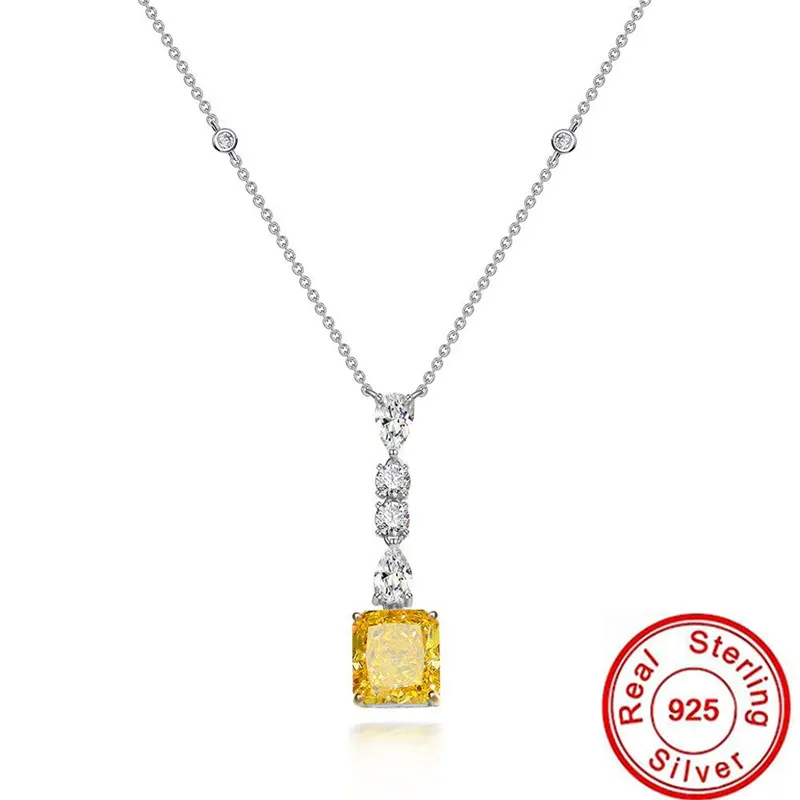 Natur 6ct Topaz Diamond Anhänger 100% real 925 Sterling Silber Party Hochzeitsanhänger Halskette für Frauen Männer Moissanite Schmuck