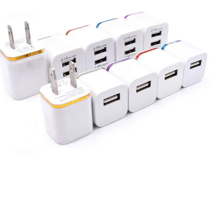 Chargeur mural double USB US EU Plug 2.1A Adaptateur secteur pour tablette Samsung Galaxy Note LG