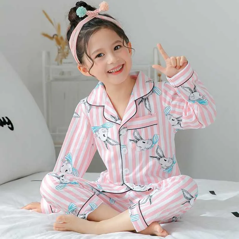 BAMBINI BAGNI BAGNI RAGAZZE Abbigliamento da sonno primaveri primaverili per bambini per il ragazzo Adolescenti abiti da pijamas 2-12y 210908