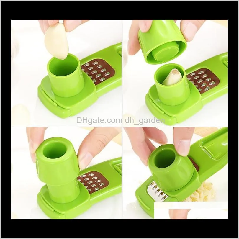 abs garlic press peeler grater ginger garlic grinding grater microplaner planer chopper crush cutter slicer kitchen tools 2 colors