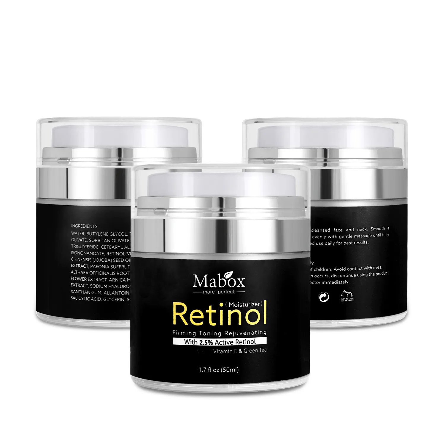 MABOX Retinol %2.5 Nemlendirici Yüz Göz Kremi E Vitamini Gece ve Gündüz Nemlendirici Cilt Bakım Kremleri