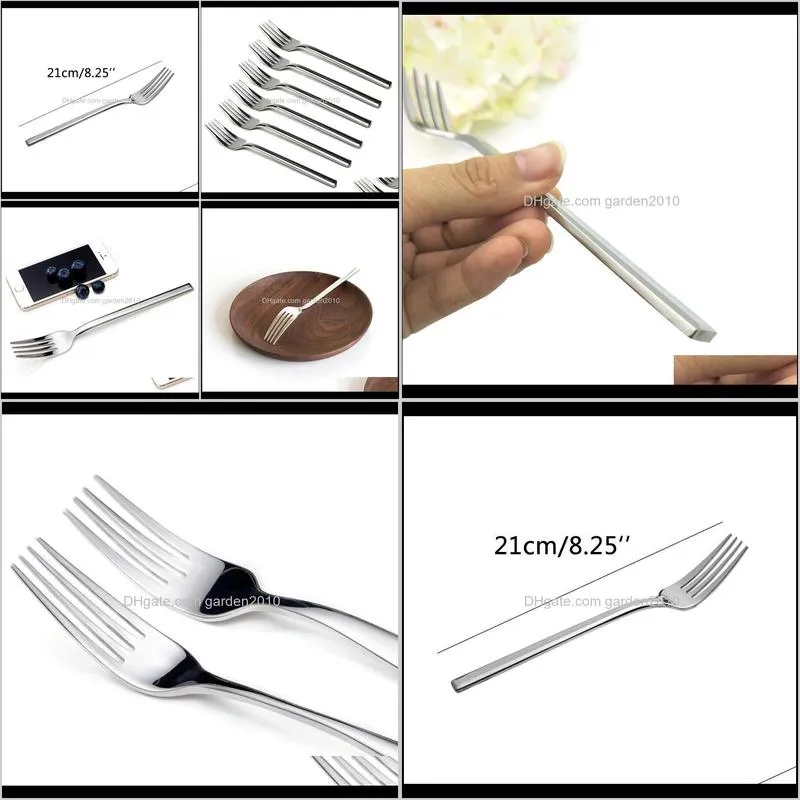 2 6 10 pcs 304 stainless steel dinner fork long handle thickness table fork set salad dessert fruit forks flatware cutlery tool