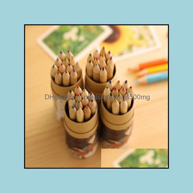 Wholesale-Free Shipping 12 Colors Artist Professional Fine Drawing Painting Sketching Writing Drawing Pencil Box Cases MIni Stationary