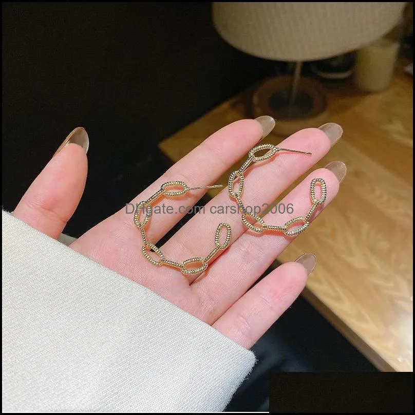 Dangle & Chandelier Women`s Metal Gold Long Chain Punk Earrings Pendant Jewelry Women 2021 Fashion Gifts