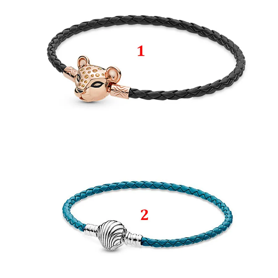 Designerschmuck 925 Silber Armband Charm Bead passend für Pandora Blue Ocean Shell Single Loop Slide Armbänder Perlen europäischen Stil Charms Perlen Murano
