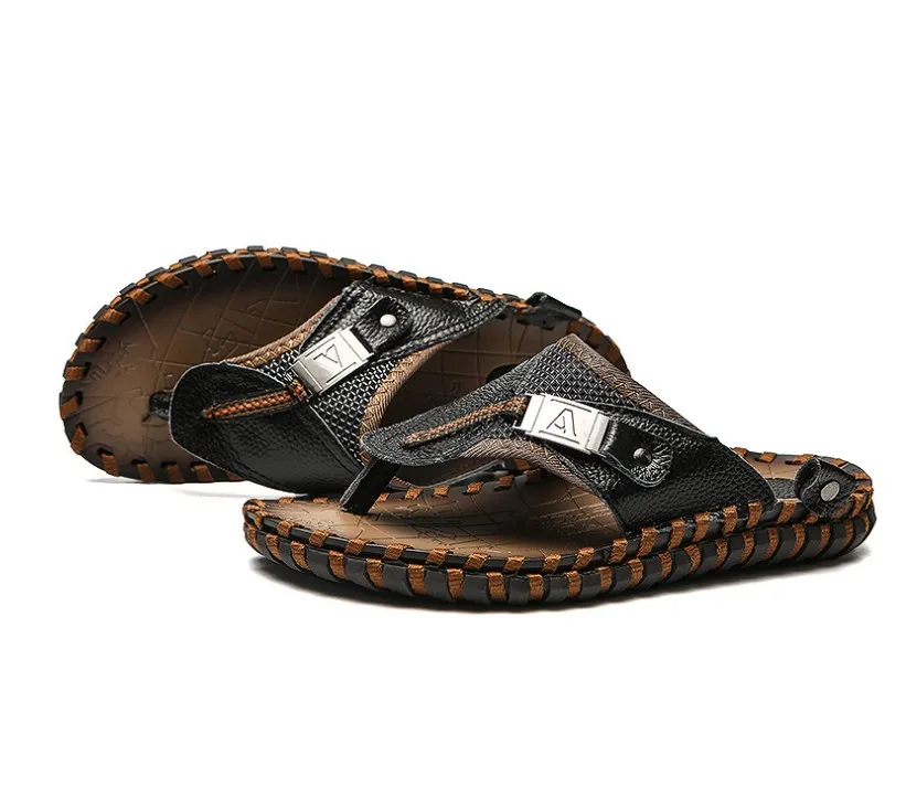 Sandalias de lujo para Hombre, zapatos romanos informales de playa, Sandalias transpirables para exteriores para Hombre, Sandalias ligeras cómodas de verano para Hombre
