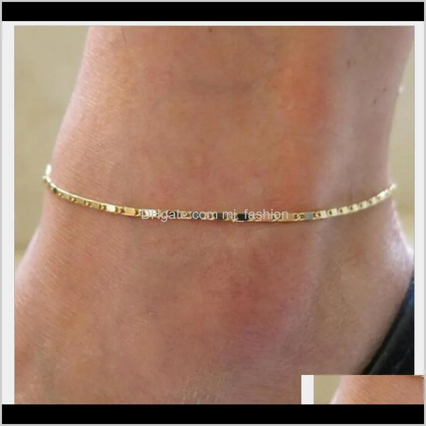 boho gold tone ankle bracelet link chain women anklets foot chain beach jewelry bracelets foot charms ps1833
