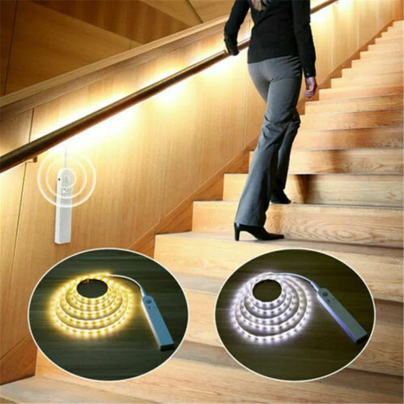 Waterproof Motion Sensor Light Strips Lights With PIR Motion Sensor For Cabinet Stairs And Closet Battery Powered Low Energy Energe Anti Glare Lamp From Nalanxinde 13.03 DHgate.Com